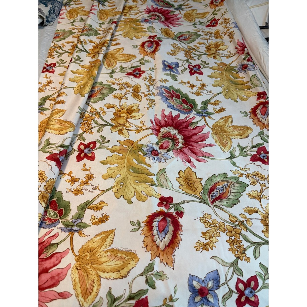 Vintage Floral Botanical 3.2 yards‎ Fabric design 57" x 118" nostalgic pen ink